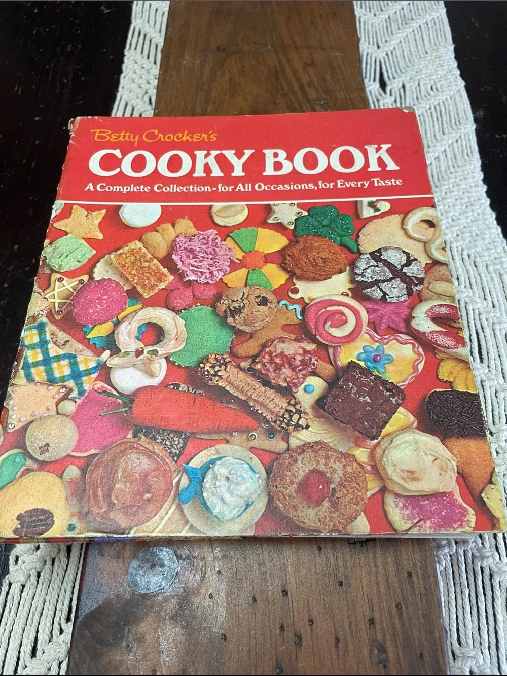 Betty Crocker Cooky Book - Red Cover with Colorful Cookie Collage